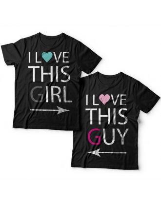 Парные футболки для влюбленных "I LOVE THIS GIRL/GUY" ("Я люблю эту\этого девчонку\парня")
